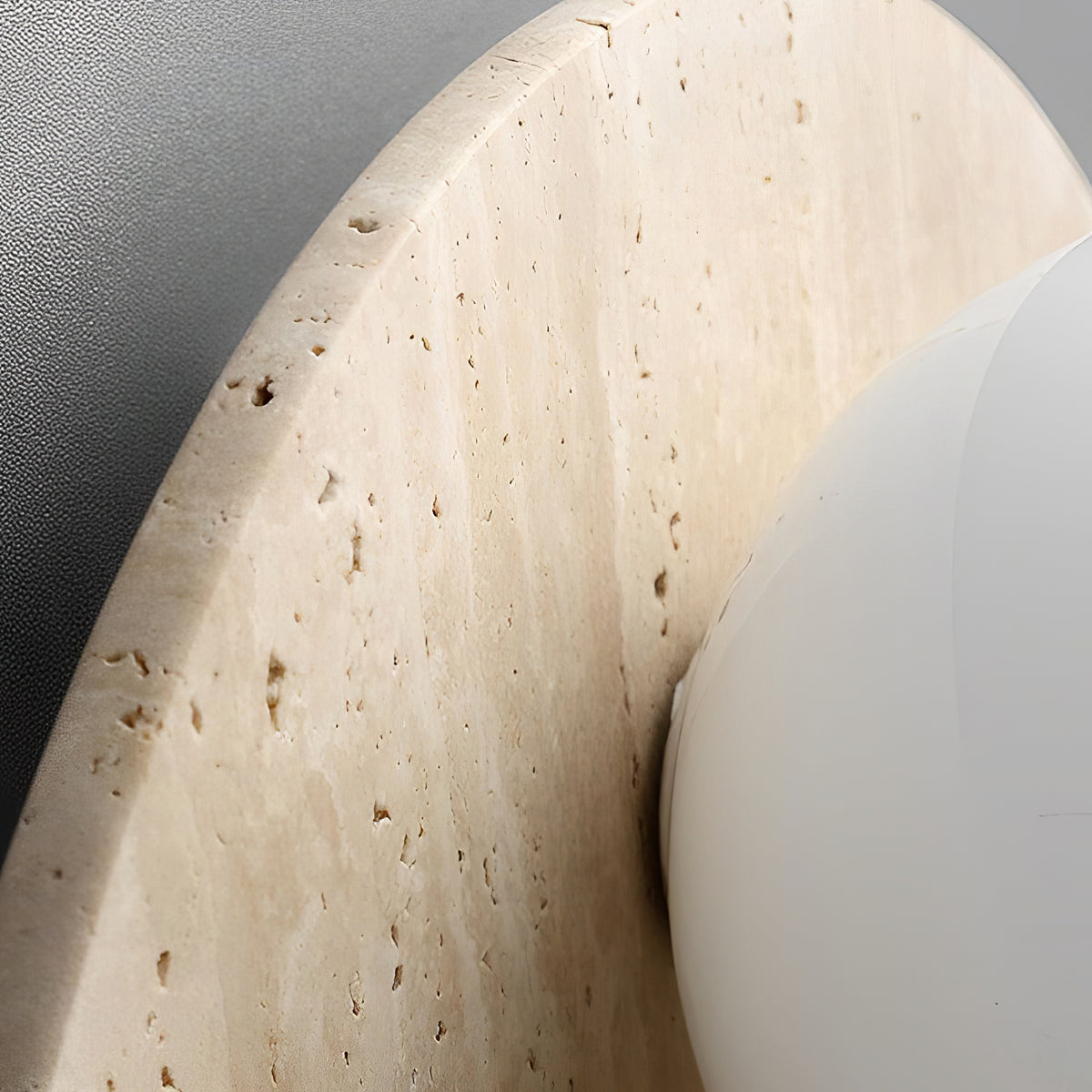 Japanese Oval Travertine Wall Light - view 10 | Liootrlamp