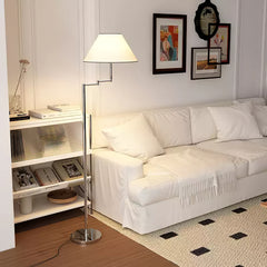 Contemporary Chrome Swing Arm Floor Lamp
