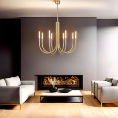 Rousseau 8-Light Brass Candle Chandelier