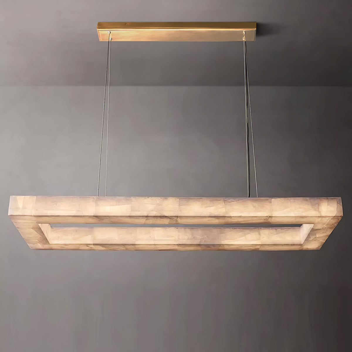 Triple Ring Alabaster Pendant Light - view 5 | Liootrlamp