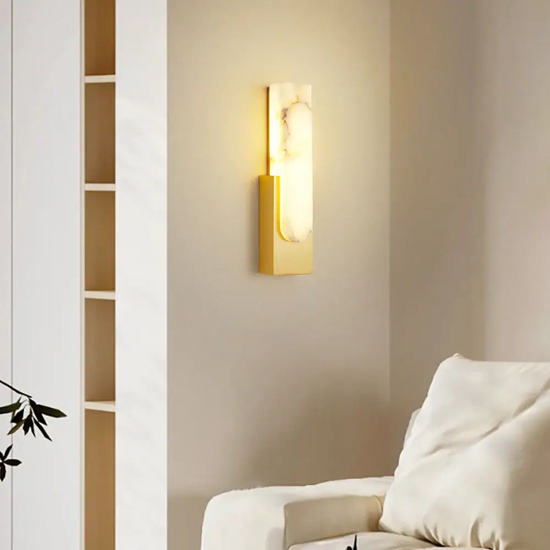 Rectangular Agatha Alabaster Wall Lamp - view 2 | Liootrlamp