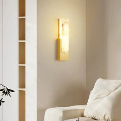 Rectangular Agatha Alabaster Wall Lamp