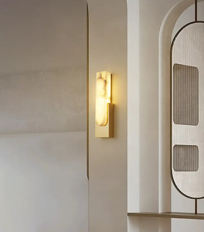 Rectangular Agatha Alabaster Wall Lamp - view 5 | Liootrlamp