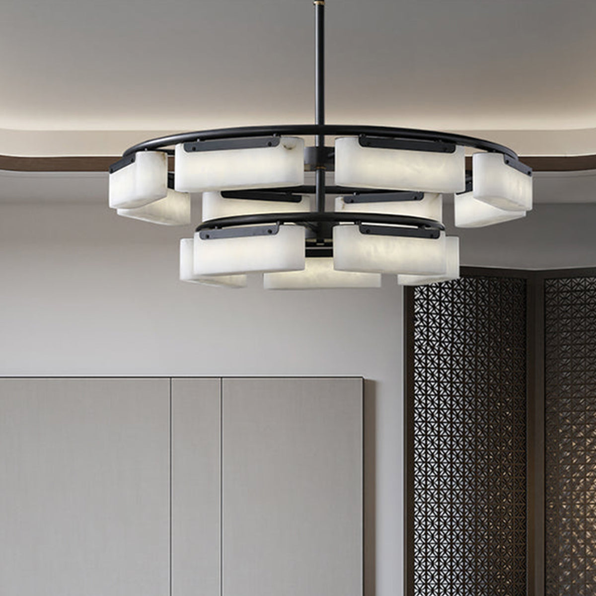 Alabaster Fusion Black Chandelier - view 8 | Liootrlamp