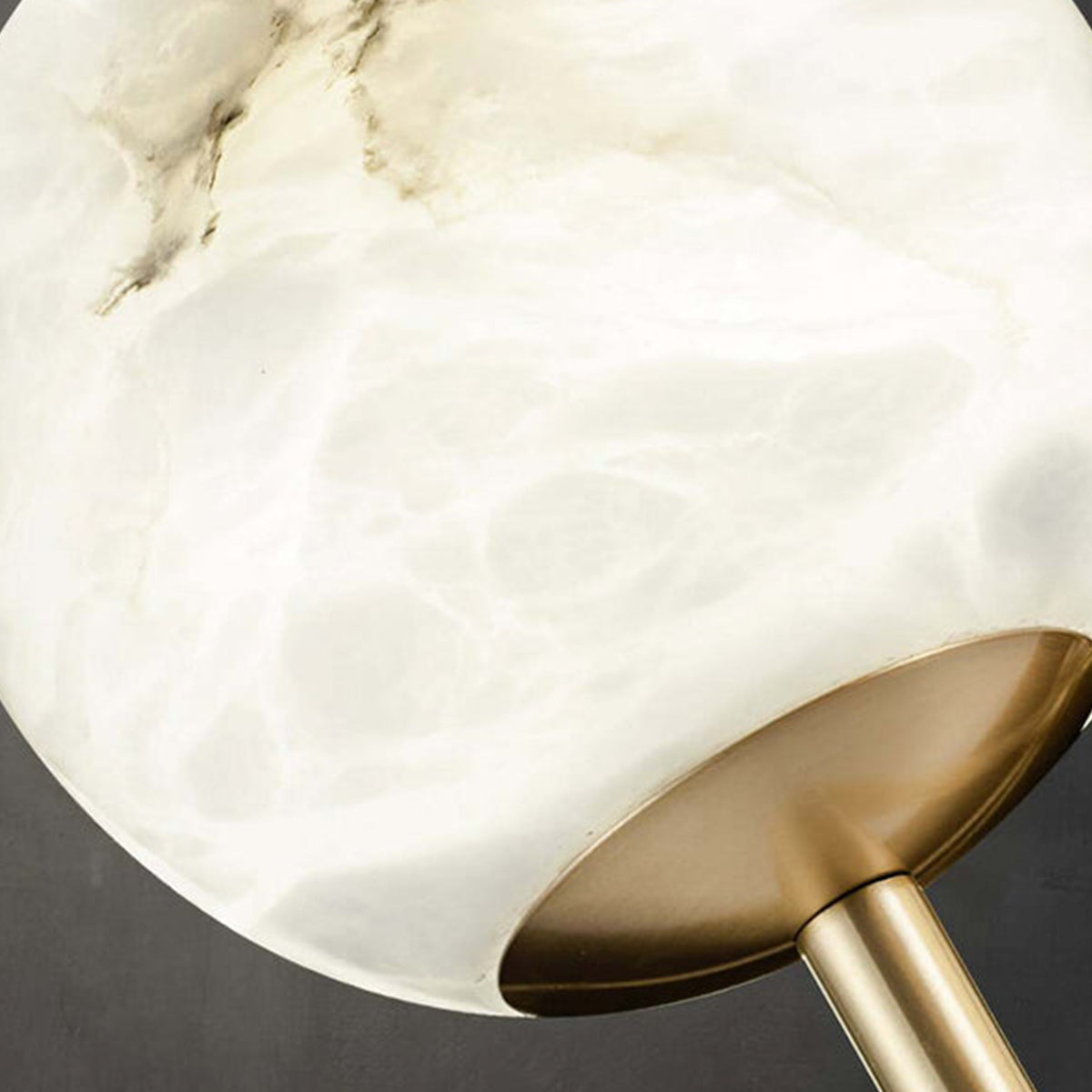 Round Alabaster Brass Chandelier - view 14 | Liootrlamp