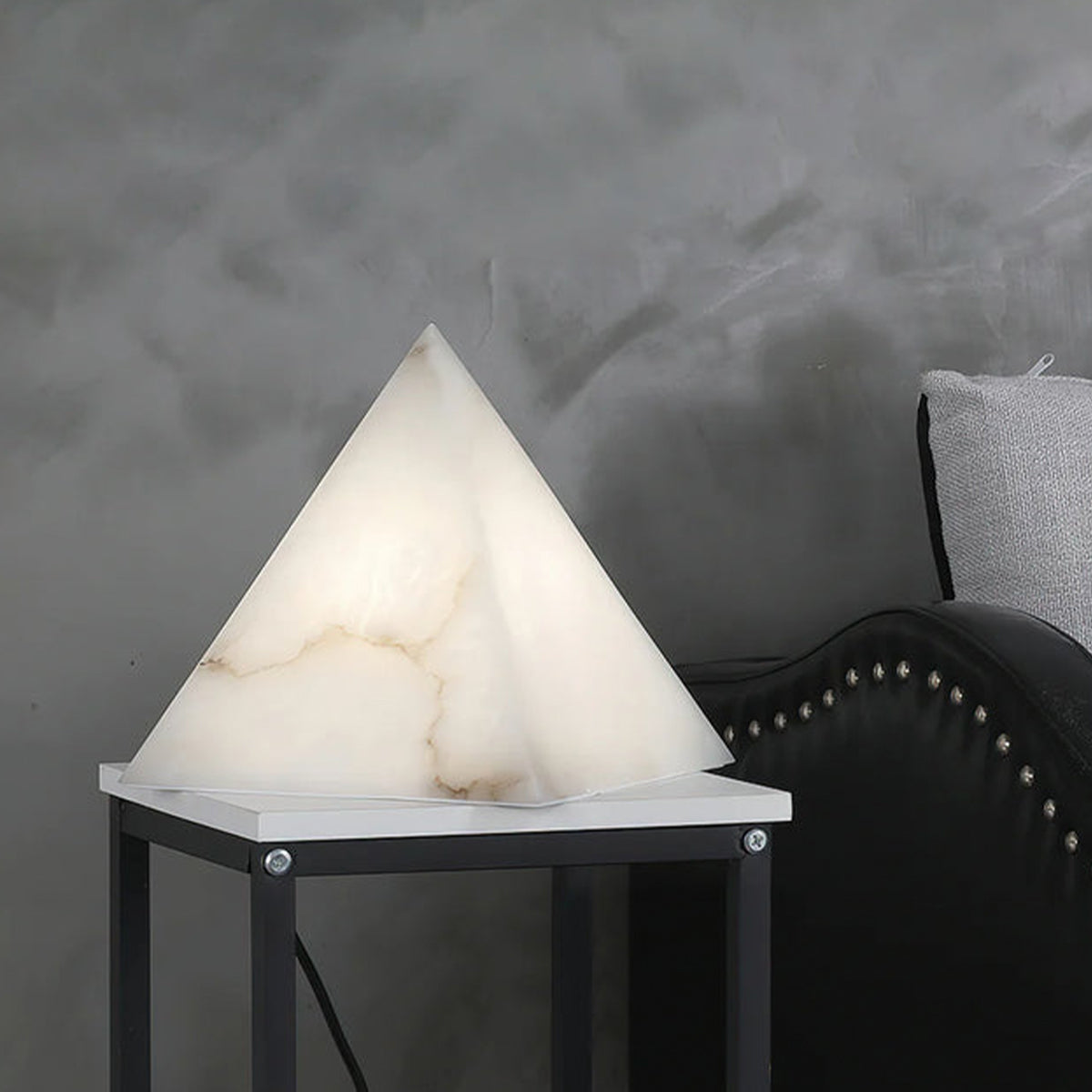 Alabaster Pyramid Table Lamp - view 12 | Liootrlamp