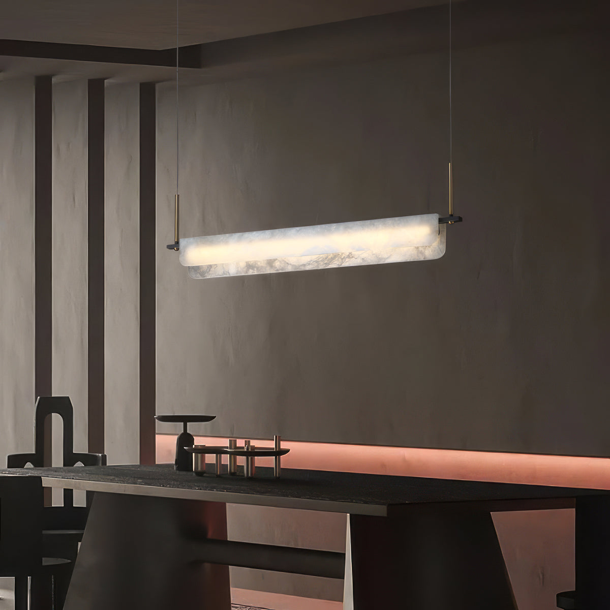Alabaster Art Linear Chandelier - view 7 | Liootrlamp