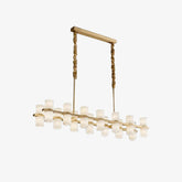 Alabaster Brass Dining Room Chandelier