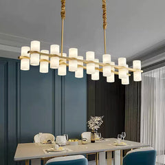 Alabaster Brass Dining Room Chandelier