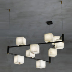 Alabaster Cubic Island Chandelier