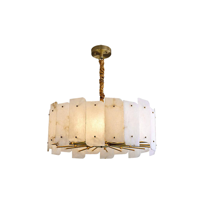 Alabaster Lorry Round Gold Chandelier - view 18 | Liootrlamp
