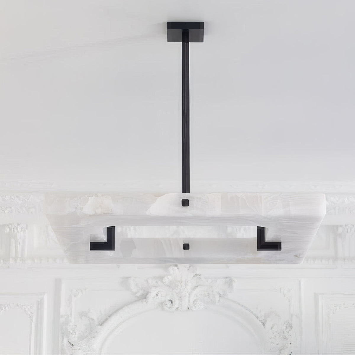 Alabaster Square Modern Chandelier