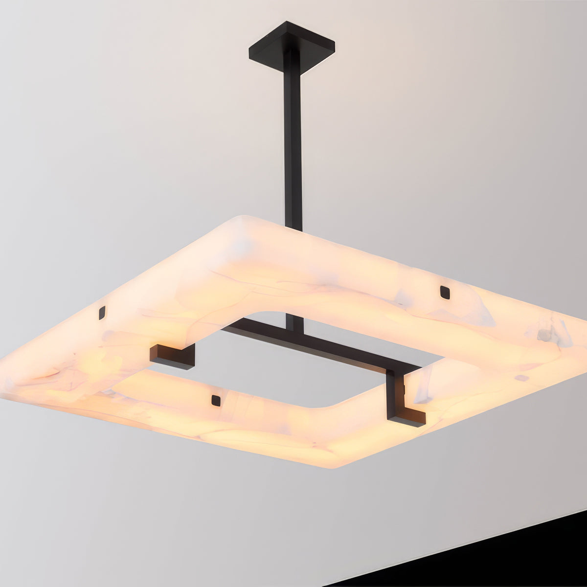 Alabaster Square Modern Chandelier