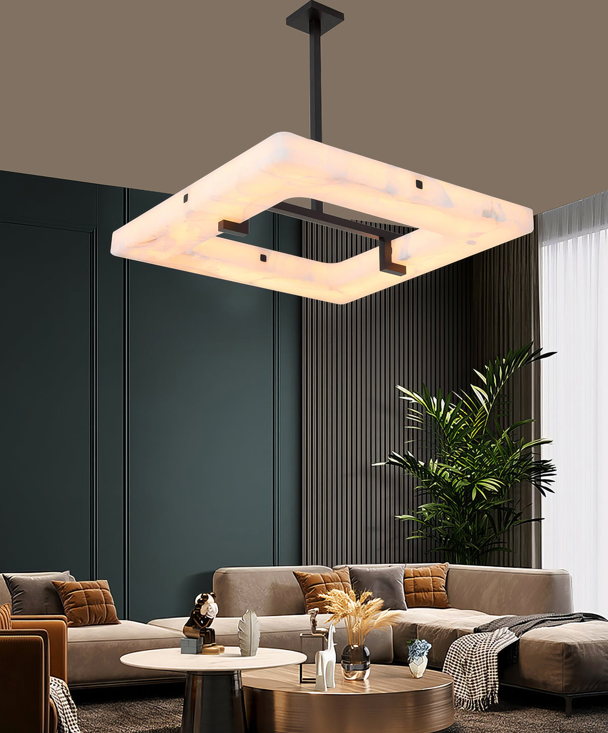 Alabaster Square Modern Chandelier