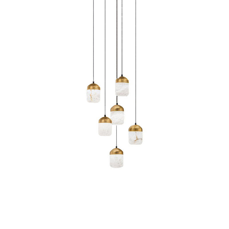Alabaster staircase chandelier