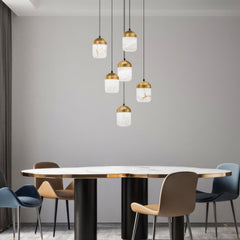 Alabaster staircase chandelier