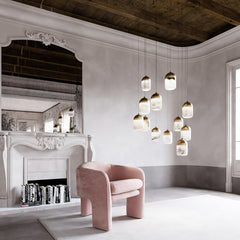 Alabaster staircase chandelier