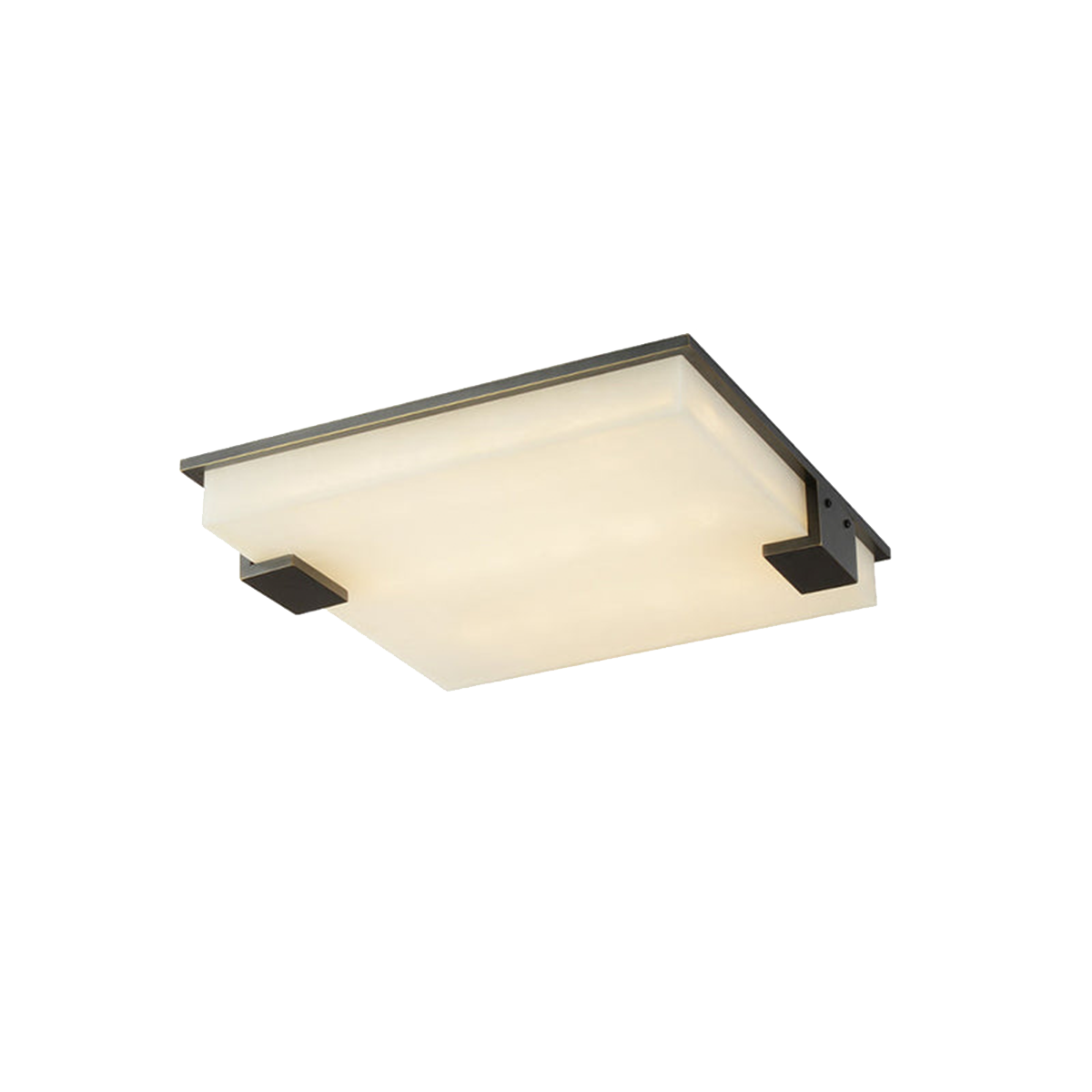 Arle Square Alabaster Black Ceiling Lamp | Liootrlamp