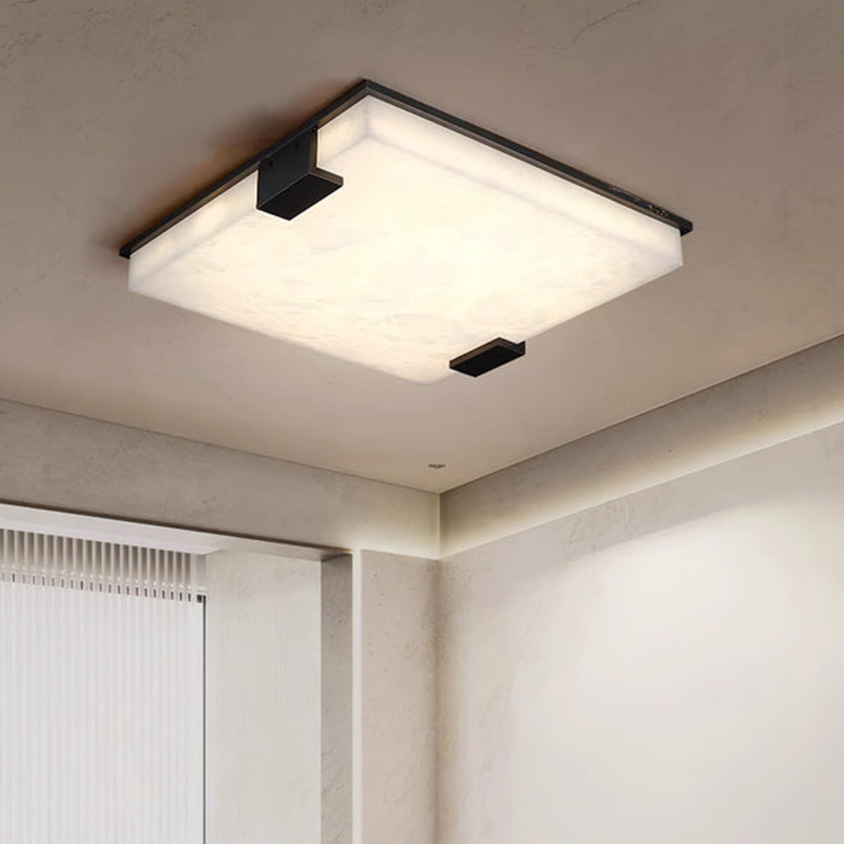 Arle Square Alabaster Black Ceiling Lamp - view 9 | Liootrlamp