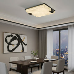 Arle Square Alabaster Black Ceiling Lamp