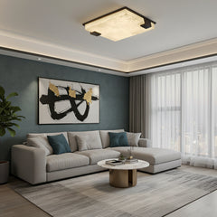 Arle Square Alabaster Black Ceiling Lamp