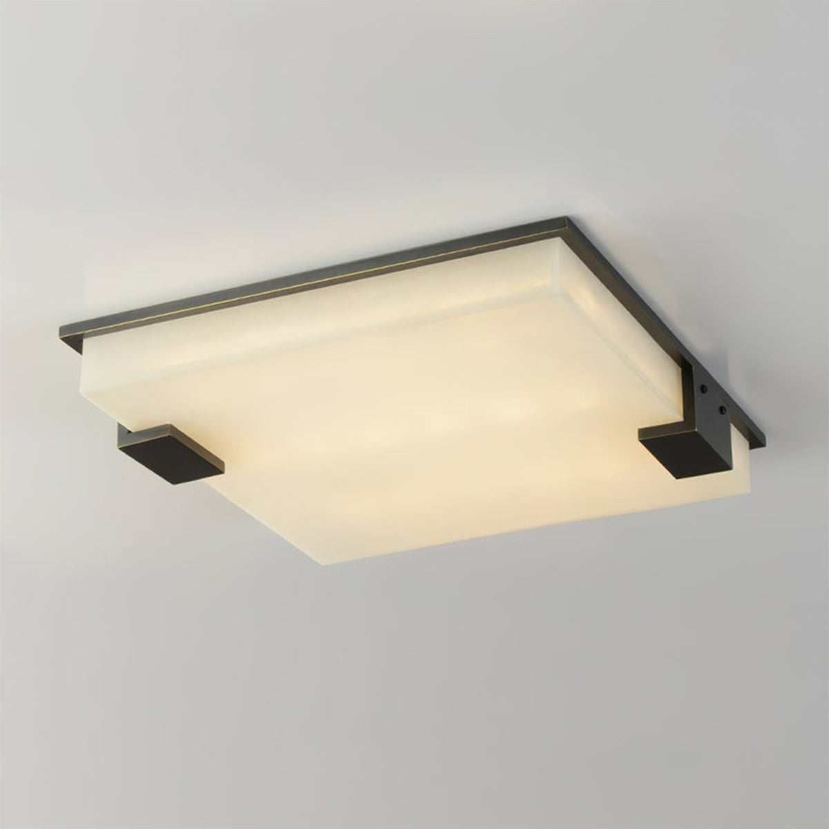 Arle Square Alabaster Black Ceiling Lamp - view 12 | Liootrlamp