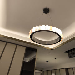 Avalon Halo Alabaster Chandelier