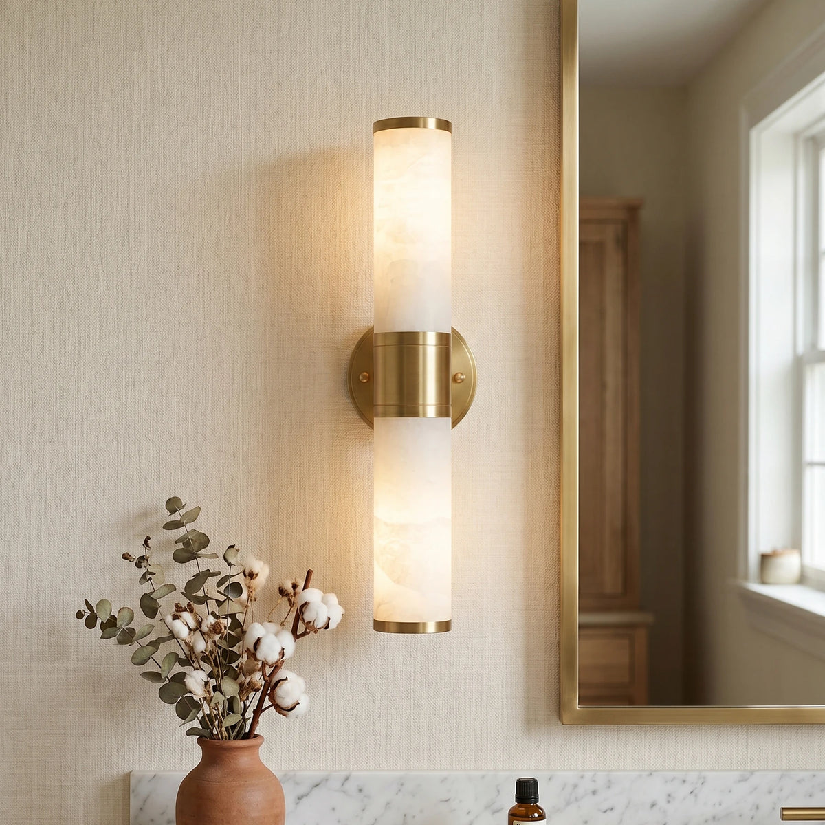 Alabaster Lampatron Cylindrical Wall Lamp - view 3 | Liootrlamp