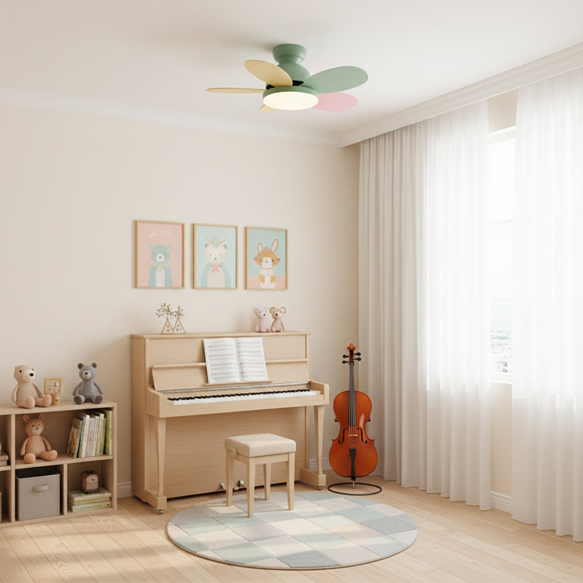 Children's Integrated LED Ceiling Fan - view 23 | Liootrlamp