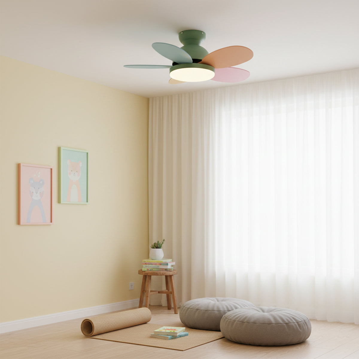 Children's Integrated LED Ceiling Fan - view 10 | Liootrlamp