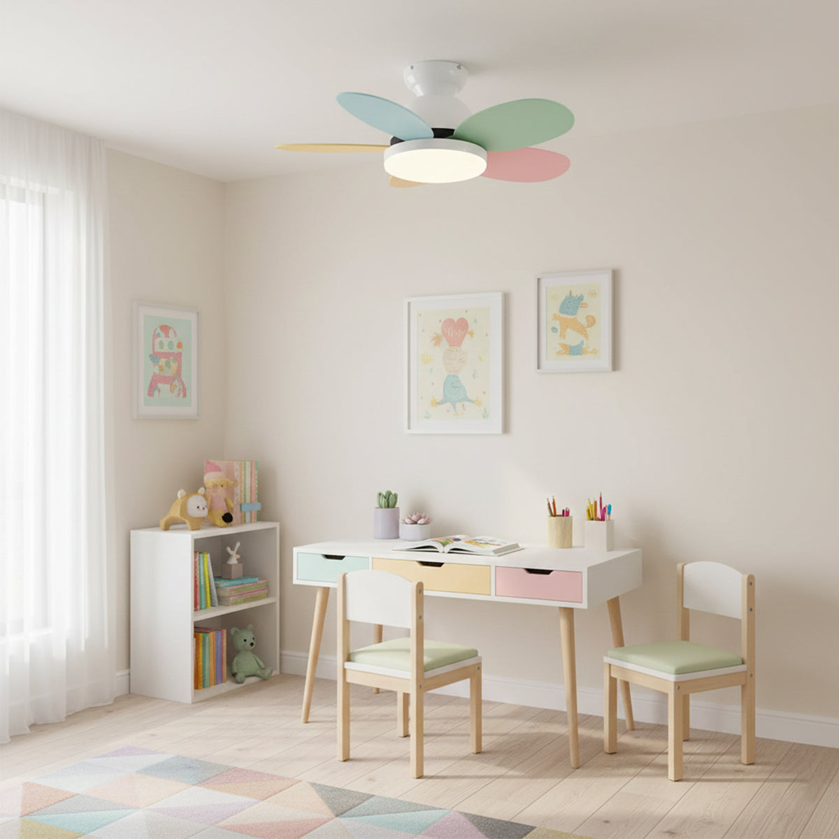 Children's Integrated LED Ceiling Fan - view 15 | Liootrlamp