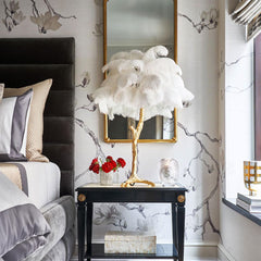 Colorful Ostrich Feather Table Lamp