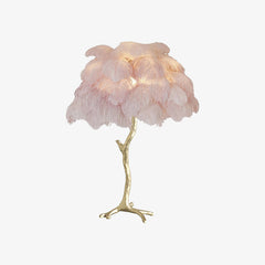 Colorful Ostrich Feather Table Lamp