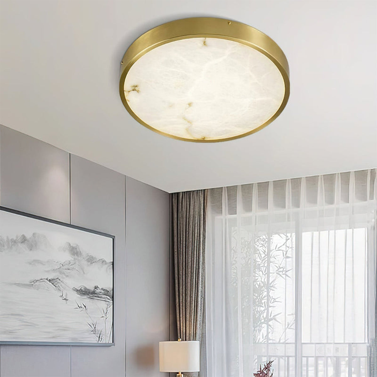 Column Alabaster Round Ceiling Lamp - view 12 | Liootrlamp