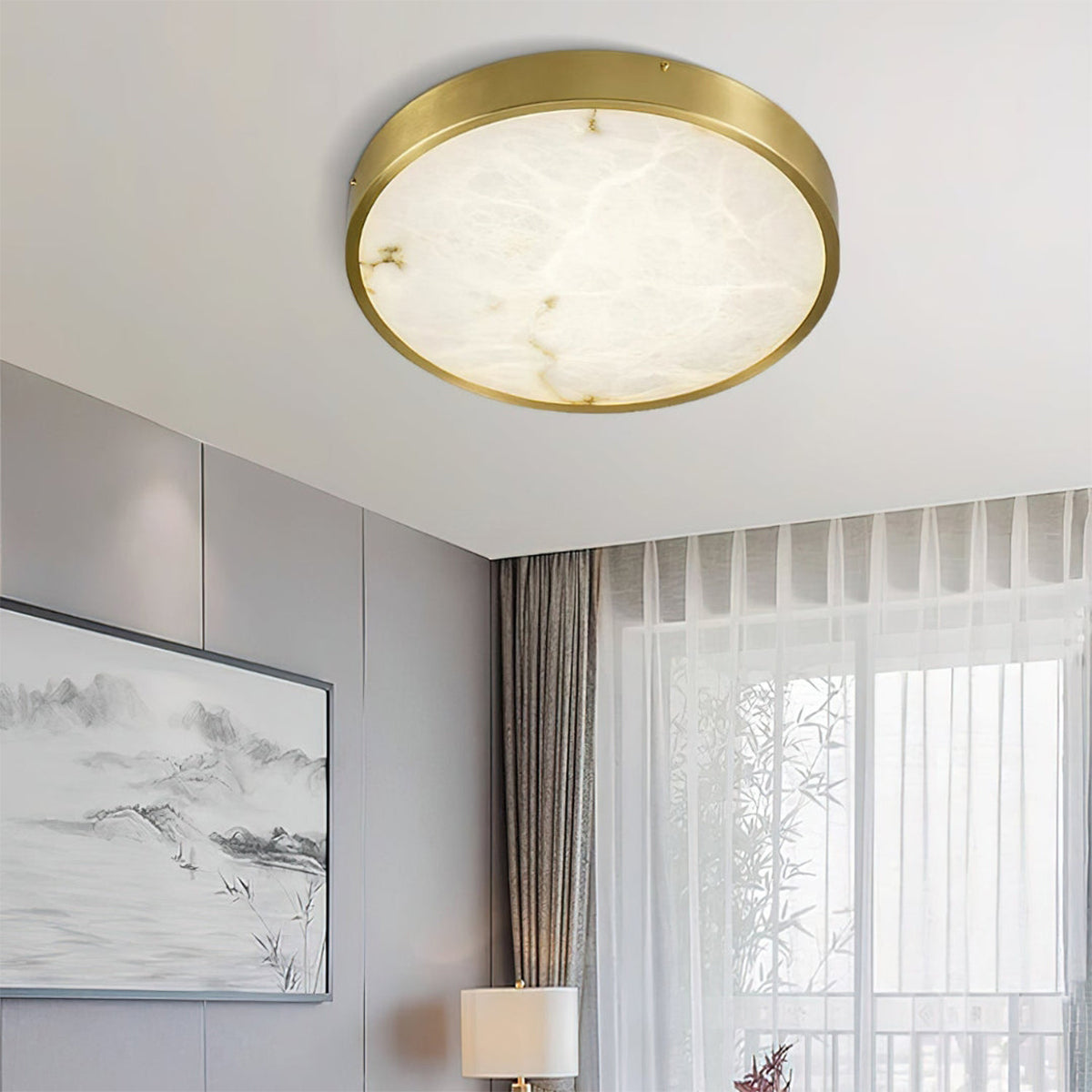 Column Alabaster Round Ceiling Lamp - view 13 | Liootrlamp