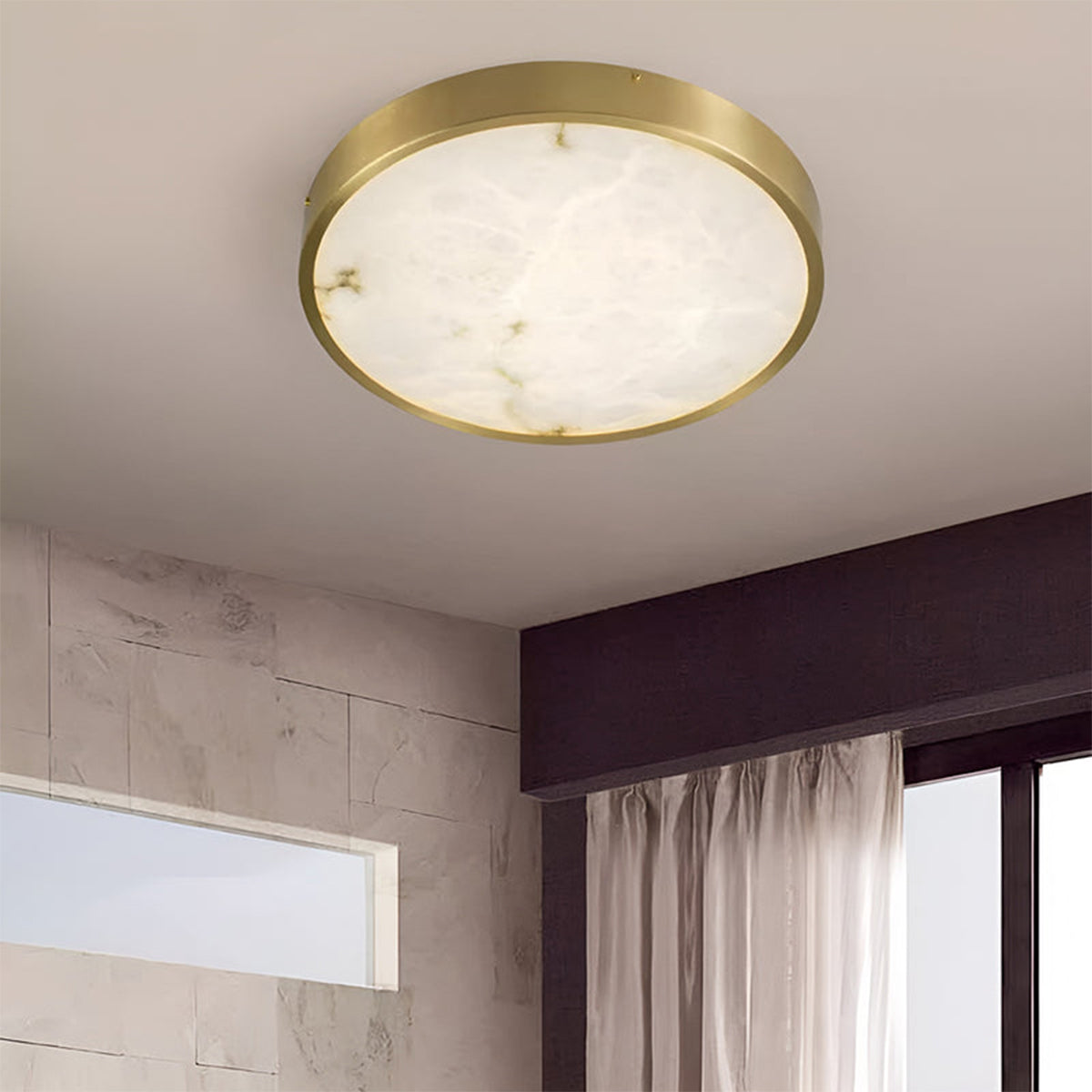 Column Alabaster Round Ceiling Lamp - view 4 | Liootrlamp