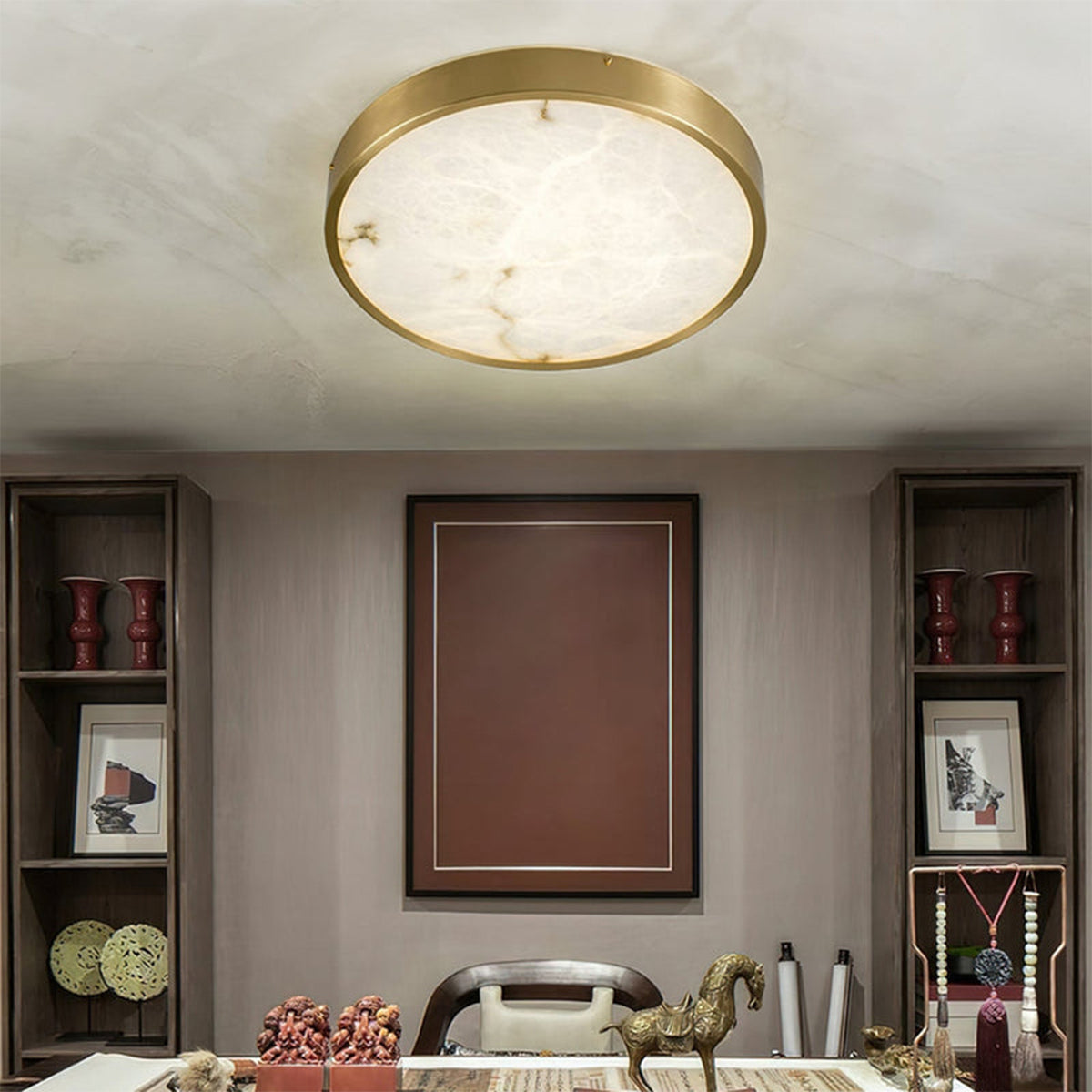 Column Alabaster Round Ceiling Lamp - view 6 | Liootrlamp