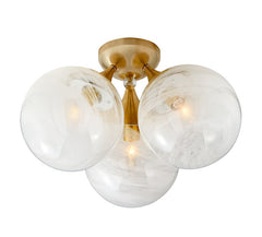 Flush Mount Glass Bubble Light (3-Bulb)