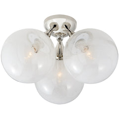 Flush Mount Glass Bubble Light (3-Bulb)