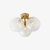Flush Mount Glass Bubble Light (3-Bulb)