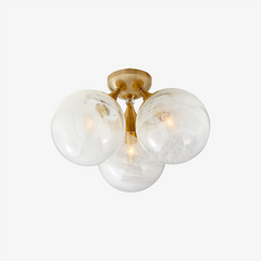 Flush Mount Glass Bubble Light (3-Bulb)