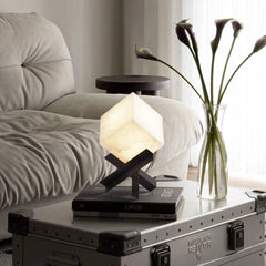 Cube Alabaster Table Lamp