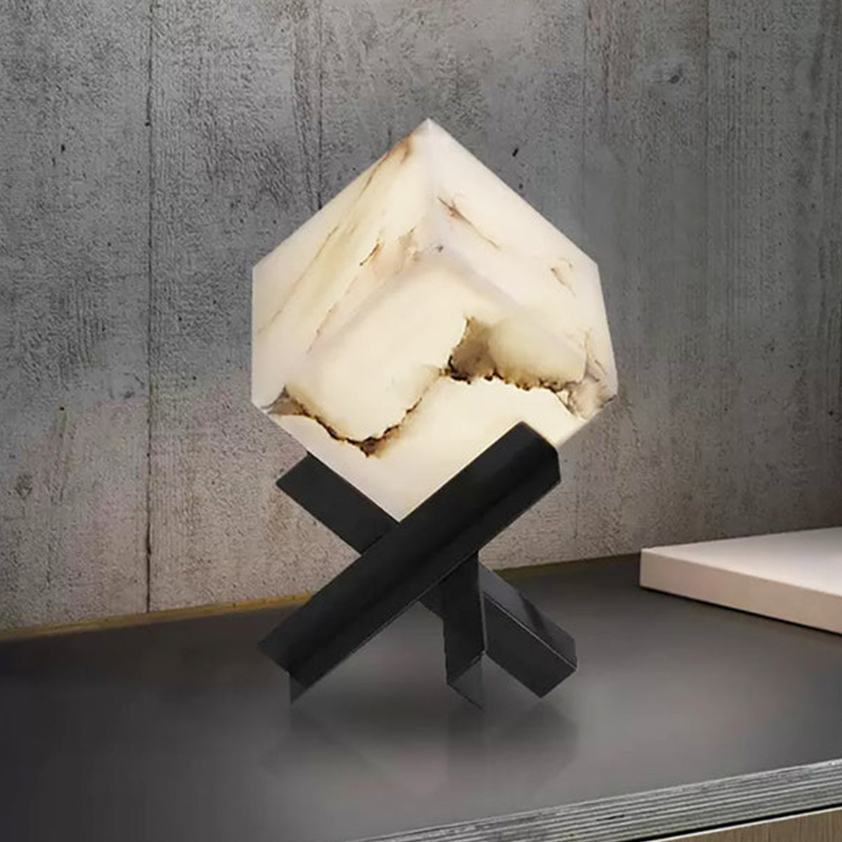 Cube Alabaster Table Lamp - view 9 | Liootrlamp