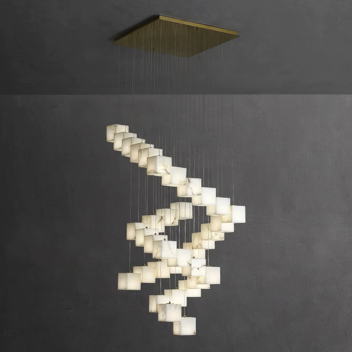 Cube Alabaster Chandelier