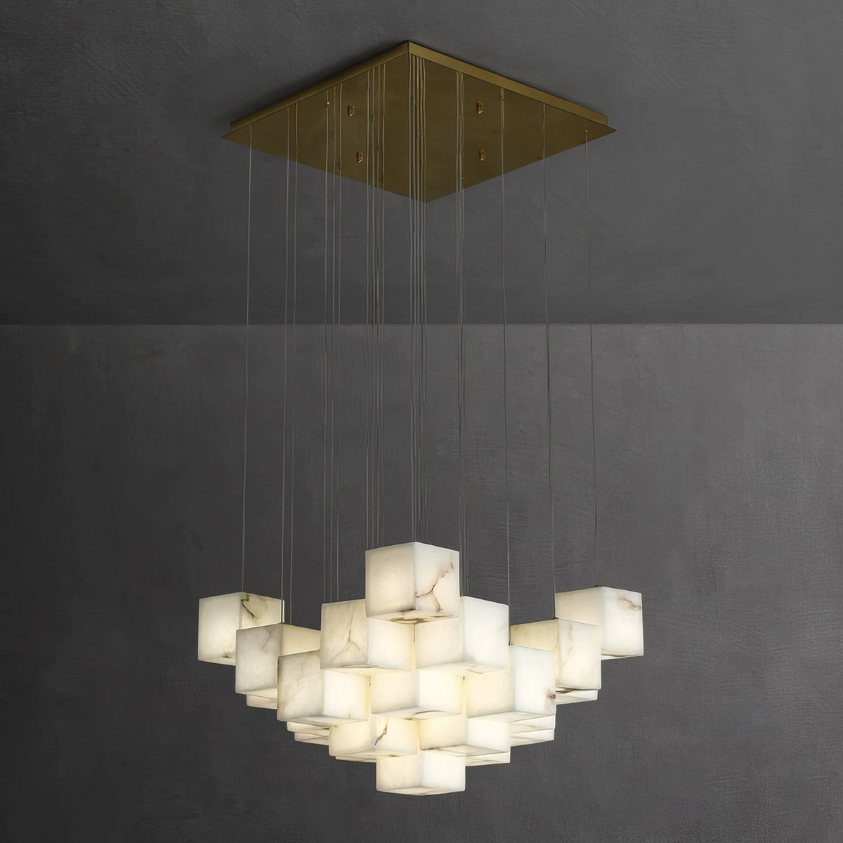 Cube Alabaster Chandelier