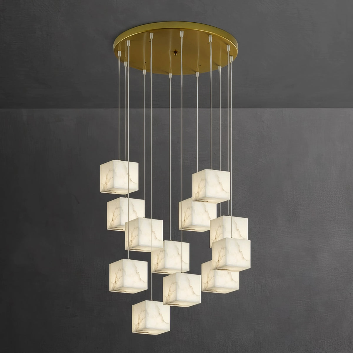 Cube Alabaster Chandelier