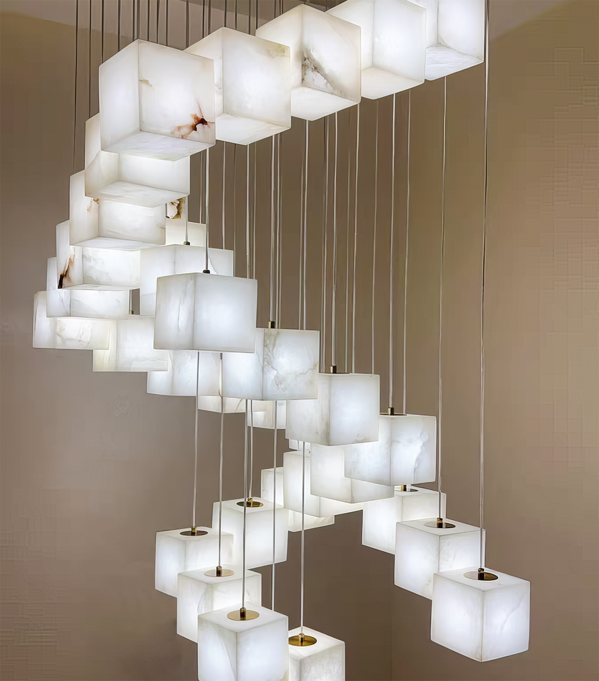 Cube Alabaster Chandelier
