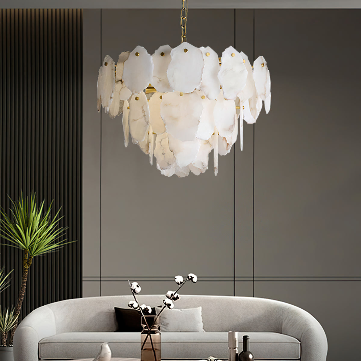 Gloire Luxury Alabaster Chandelier - view 10 | Liootrlamp
