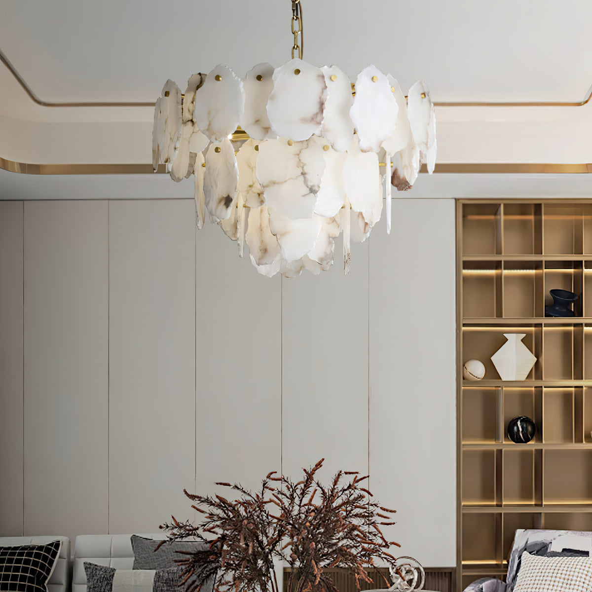 Gloire Luxury Alabaster Chandelier - view 9 | Liootrlamp