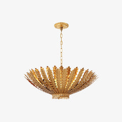 Layered Iron Leaf Art Chandelier